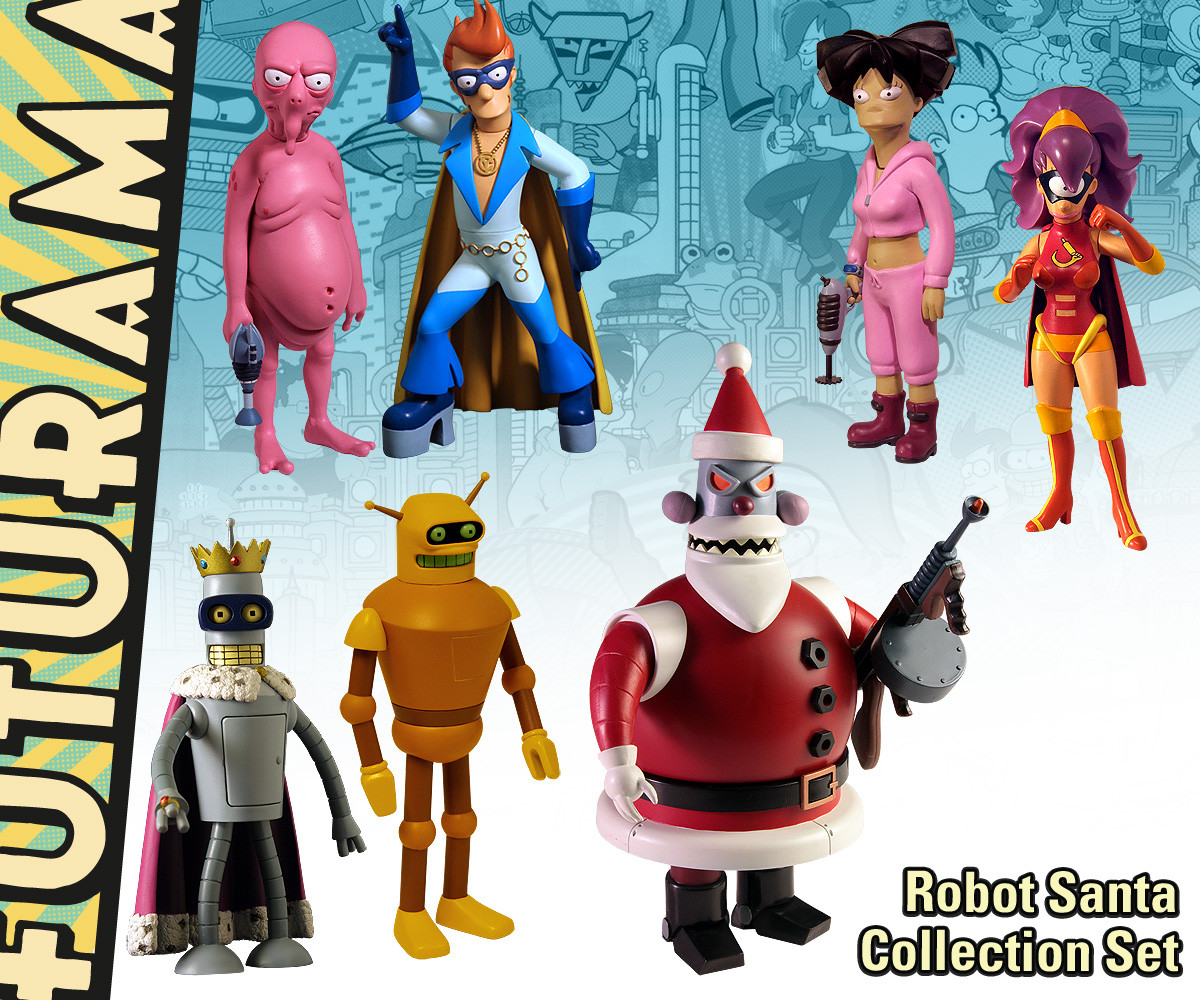 /futurama-robot-santa-build-a-bot-action-figure-set/ product image